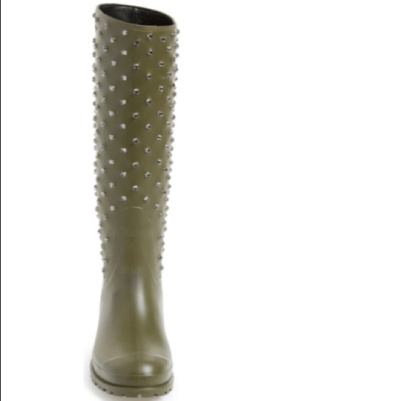 Saint Laurent Green Festival Embellished Rain Boot - Picture 4 of 8